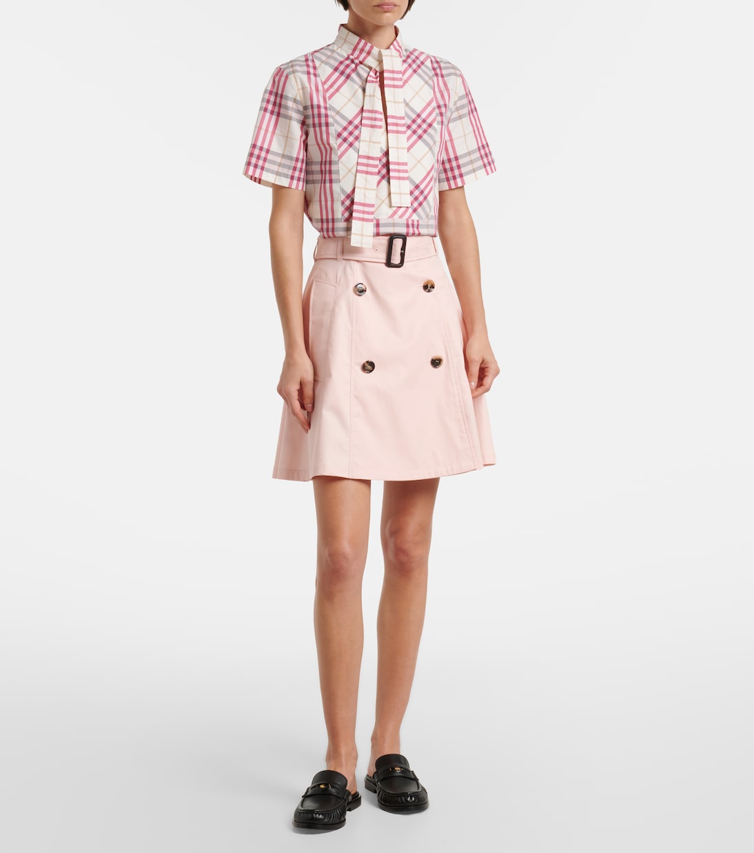 Josselyn belted cotton miniskirt | Burberry