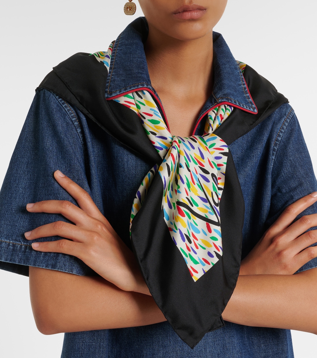 Printed silk twill scarf | Valentino