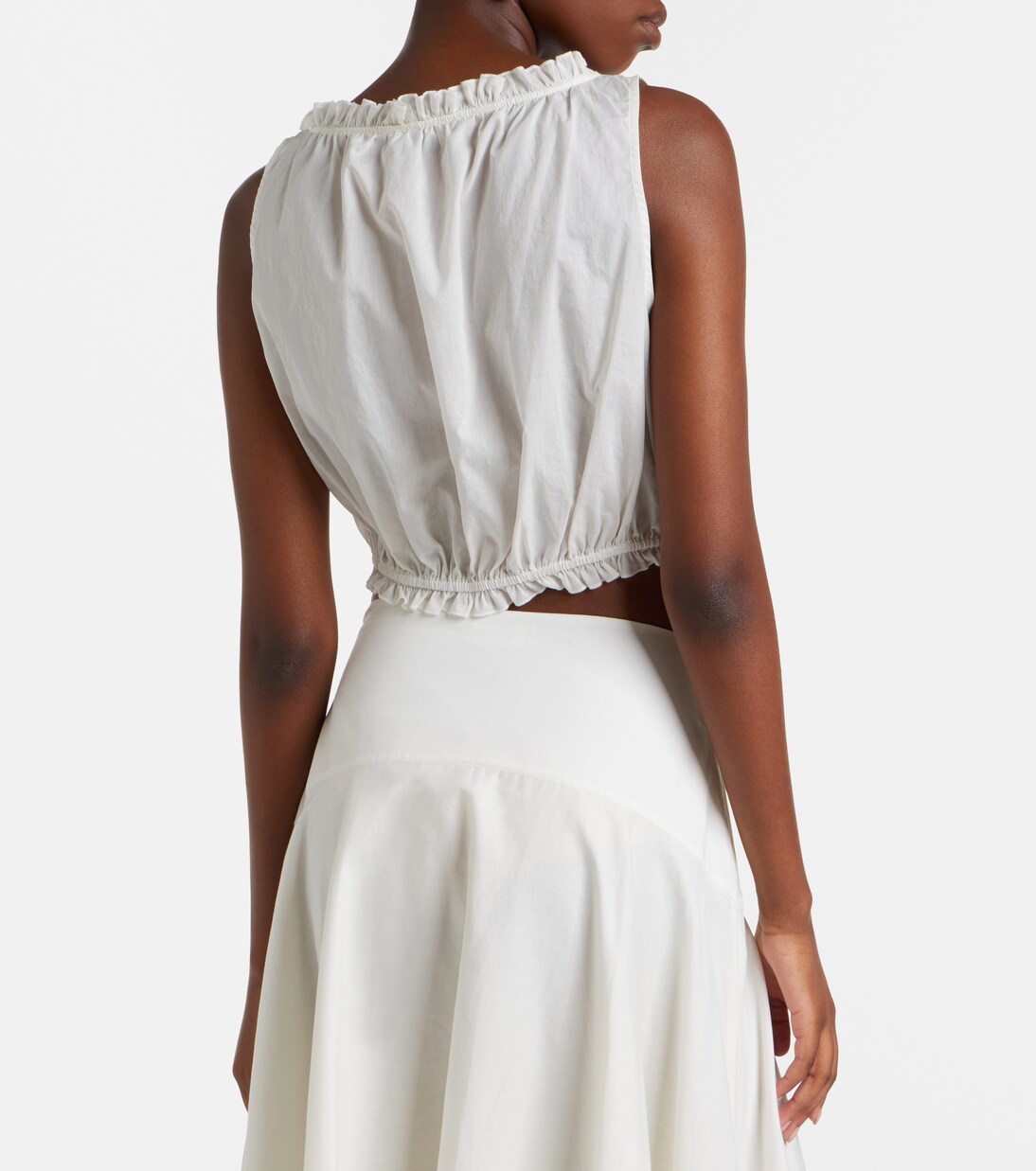 Top Sicilia en coton et dentelle | Staud