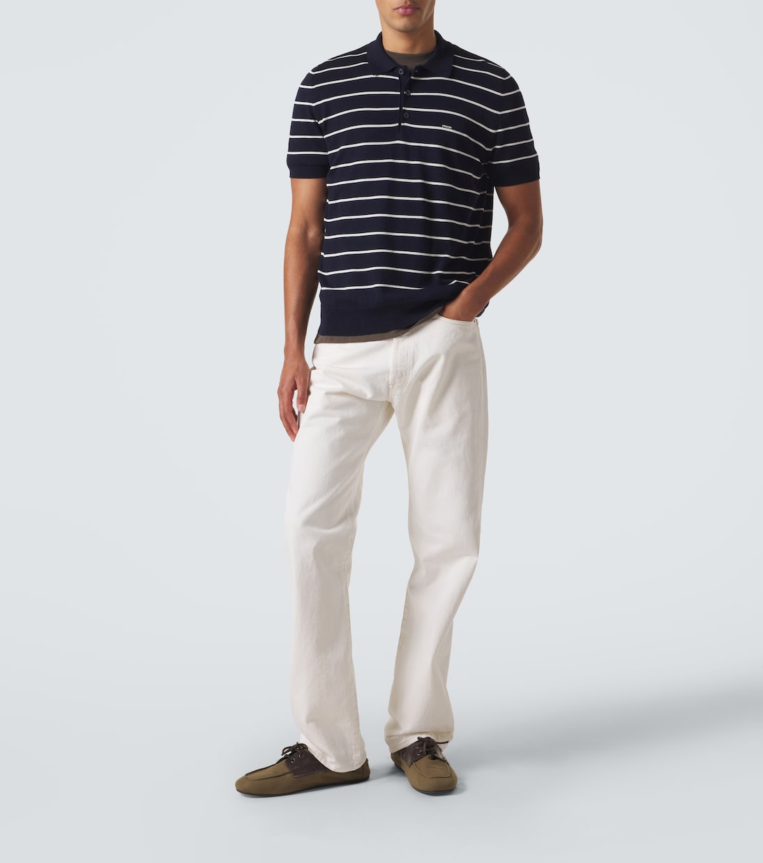 Striped cotton polo shirt | Prada