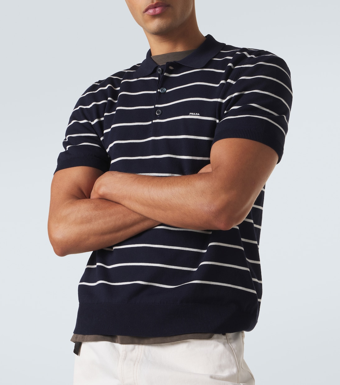 Striped cotton polo shirt | Prada
