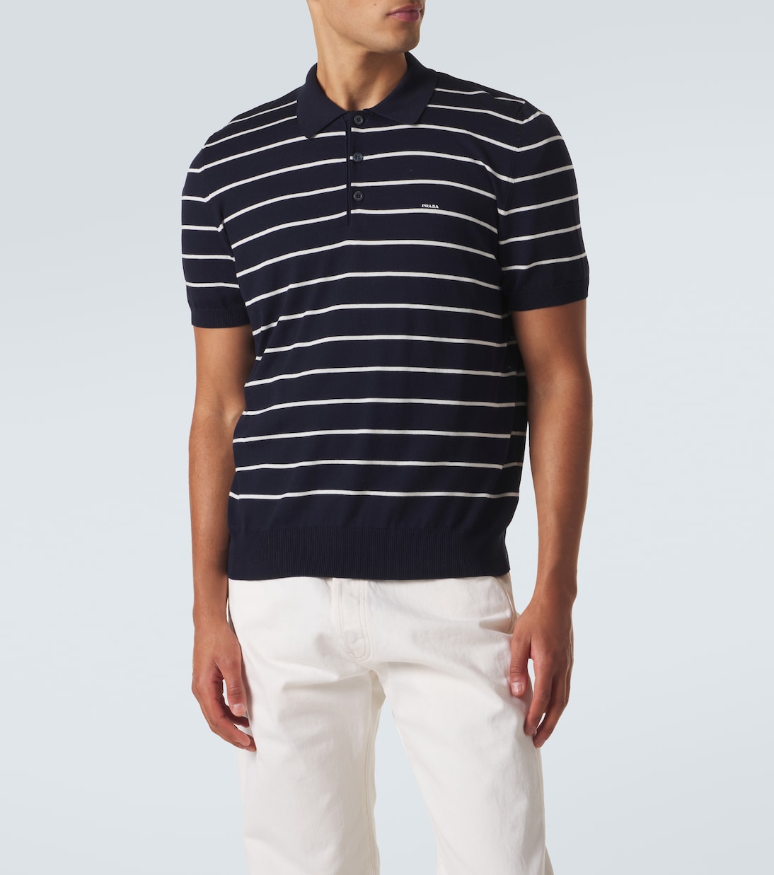 Striped cotton polo shirt | Prada