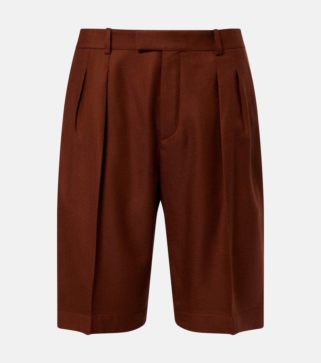 Pleated cashmere Bermuda shorts | Saint Laurent