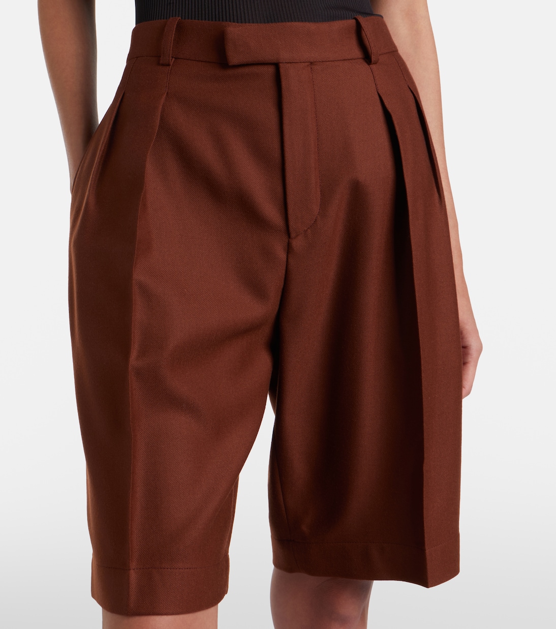 Pleated cashmere Bermuda shorts | Saint Laurent