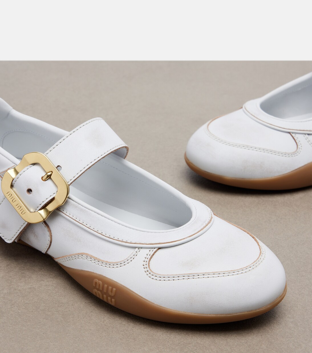 Ballerinas Gymnasium aus Leder | Miu Miu