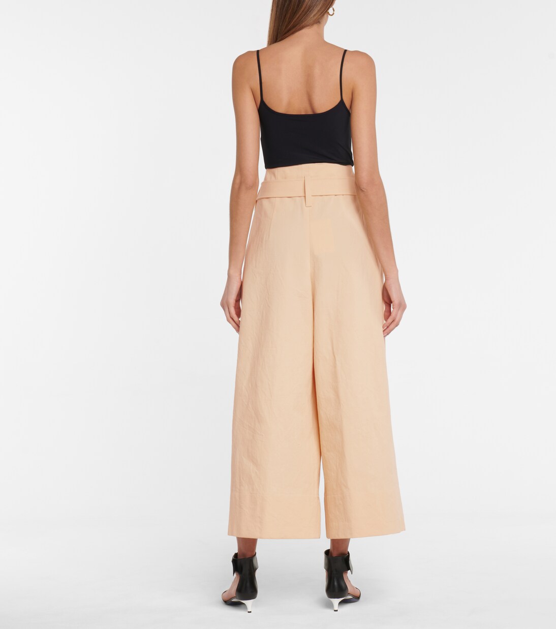 Pantalon ample à taille haute en coton | Jil Sander