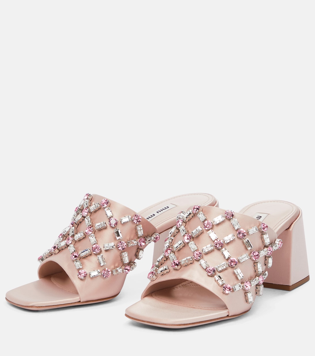 Mules en satin à ornements | Miu Miu