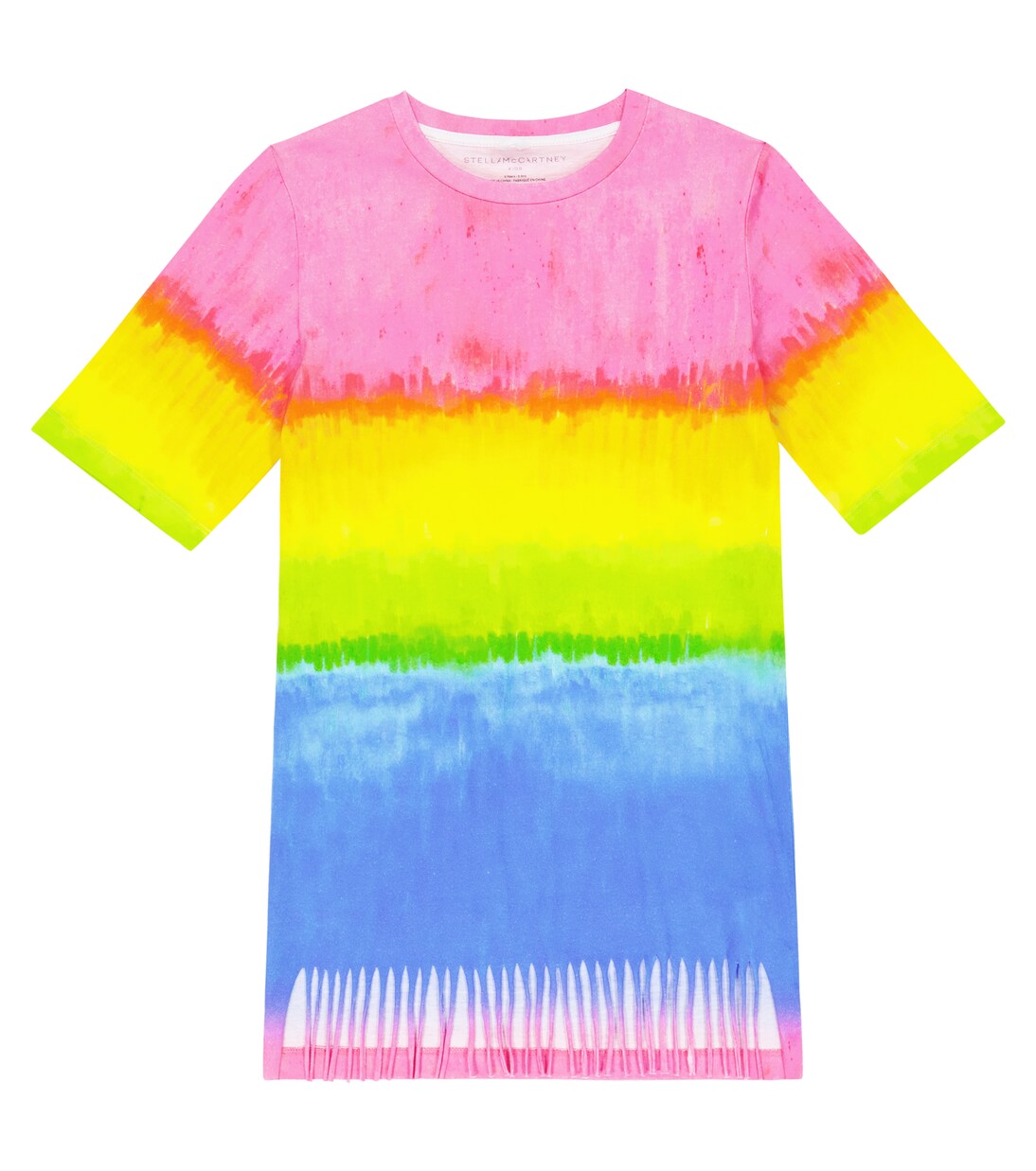 Fringed cotton T-shirt dress | Stella McCartney Kids
