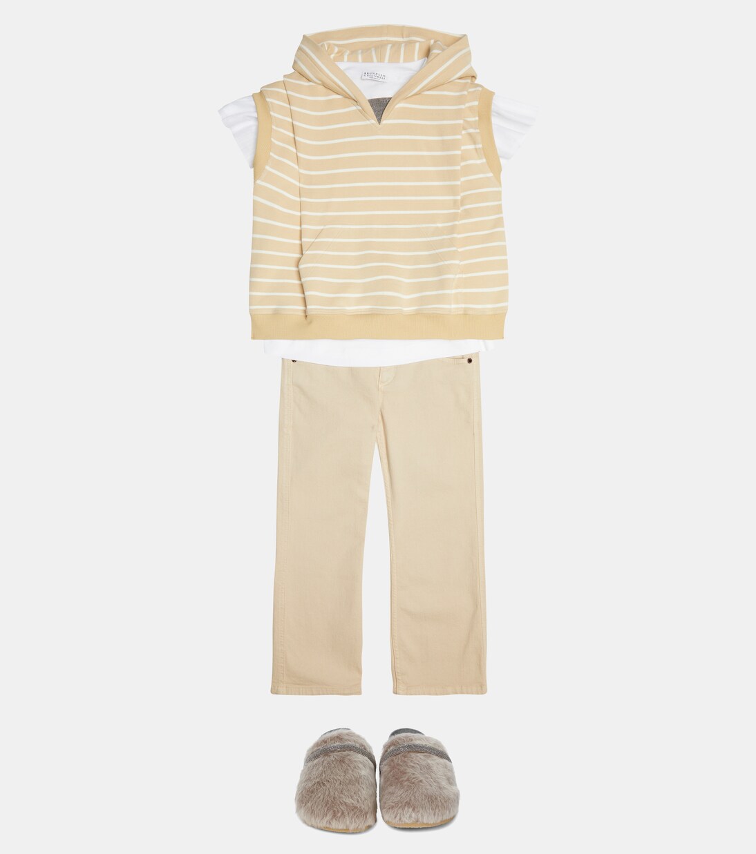 Embellished cotton vest | Brunello Cucinelli Kids