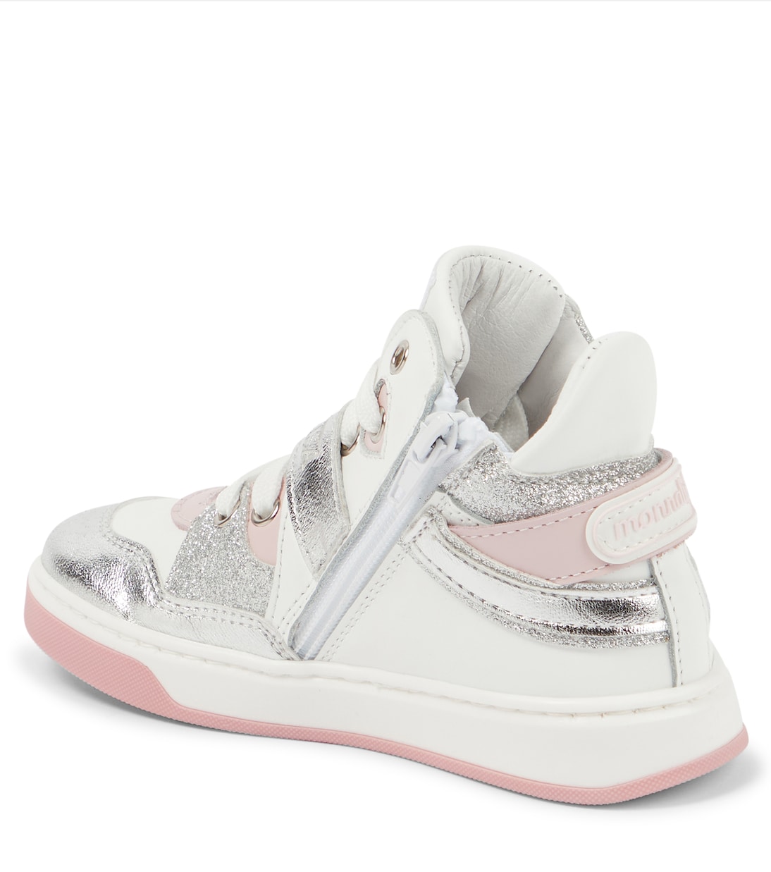 Glittered leather sneakers | Monnalisa