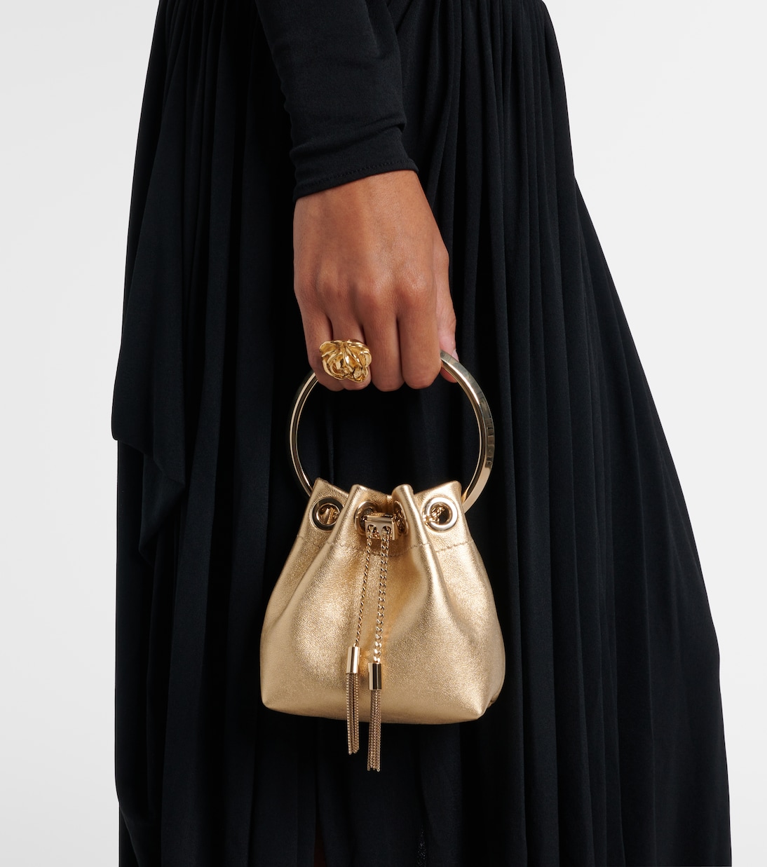 Bon Bon Micro leather bucket bag | Jimmy Choo