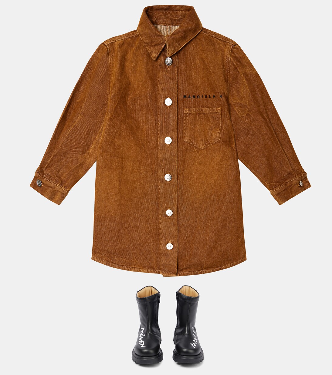 Denim shirt dress | MM6 Maison Margiela Kids
