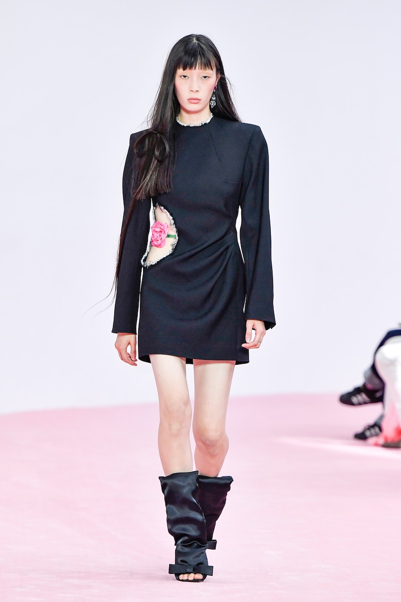 Embellished striped wool minidress | Acne Studios