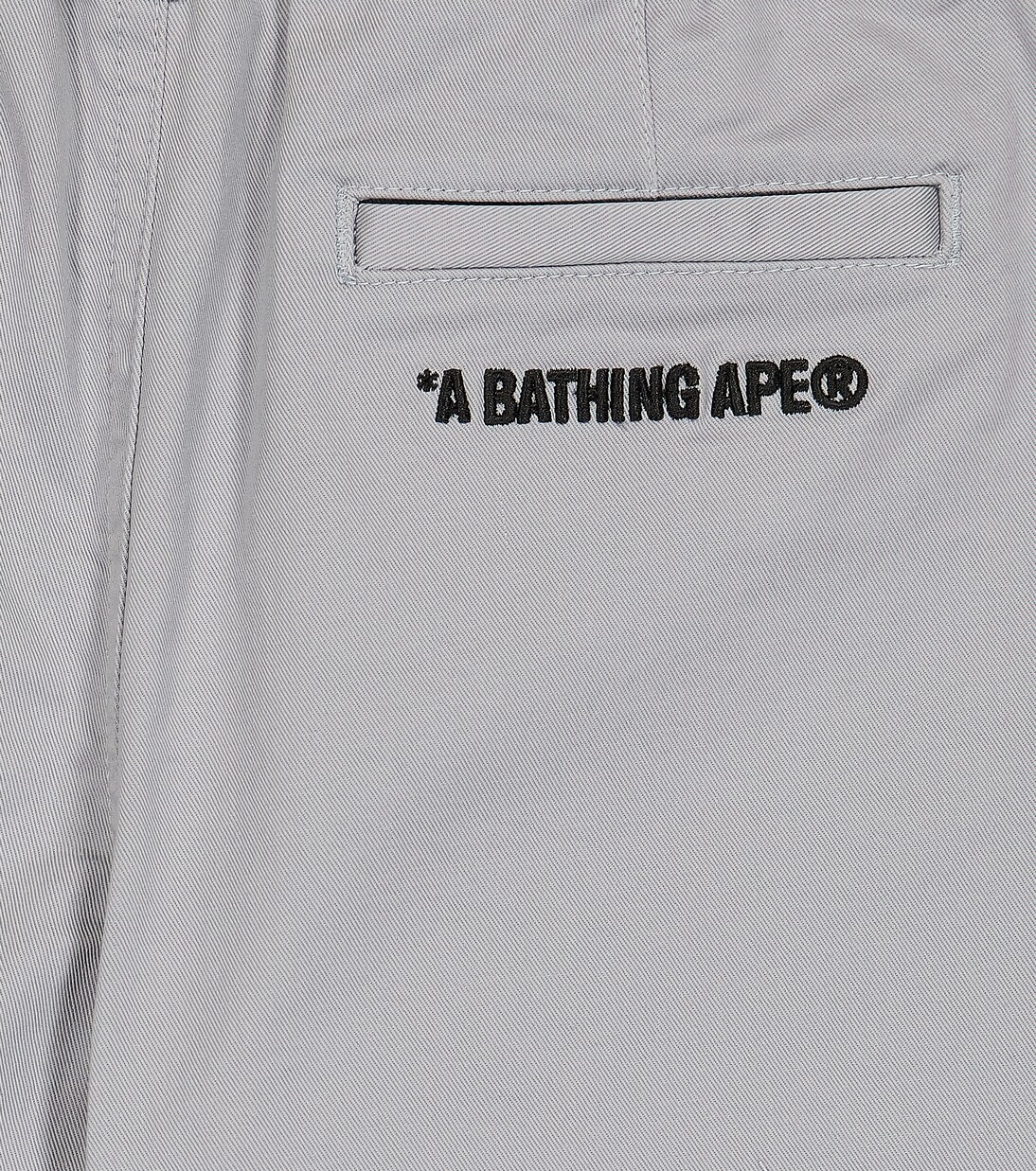 Tuck embroidered twill pants | BAPE Kids