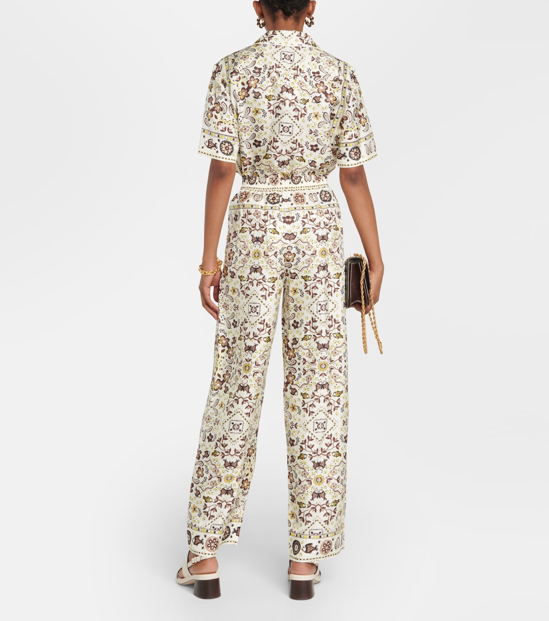 Pantalon ample imprimé en soie | Tory Burch