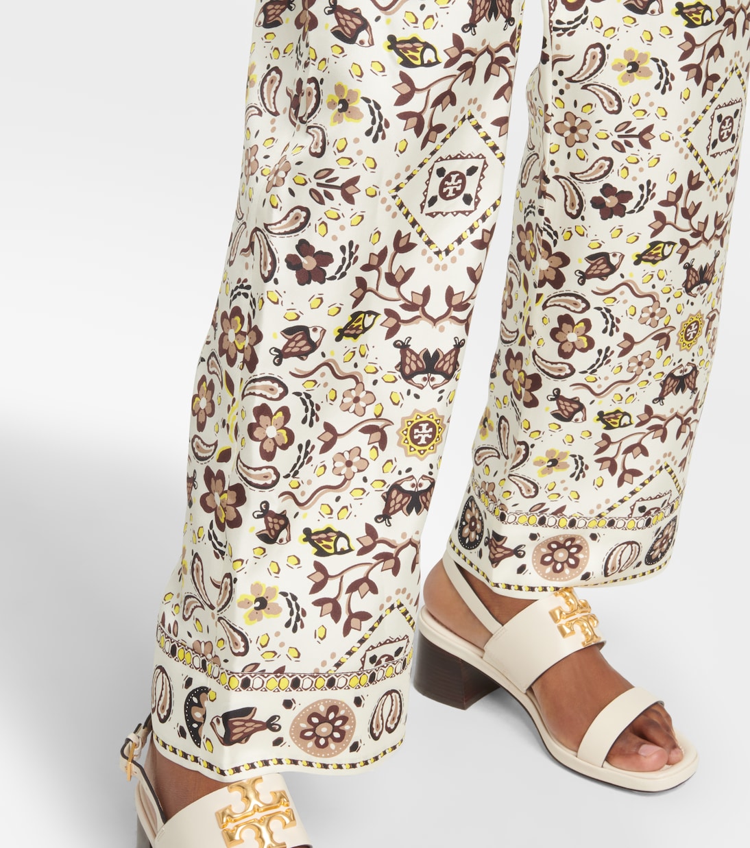 Pantalon ample imprimé en soie | Tory Burch