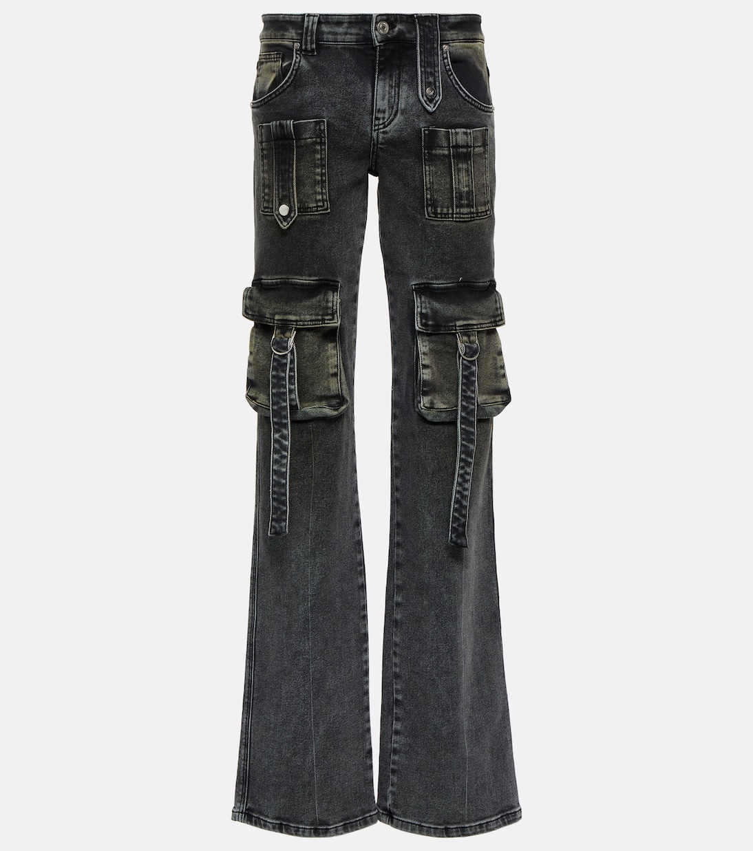 Low-Rise-Cargohose aus Denim | Blumarine