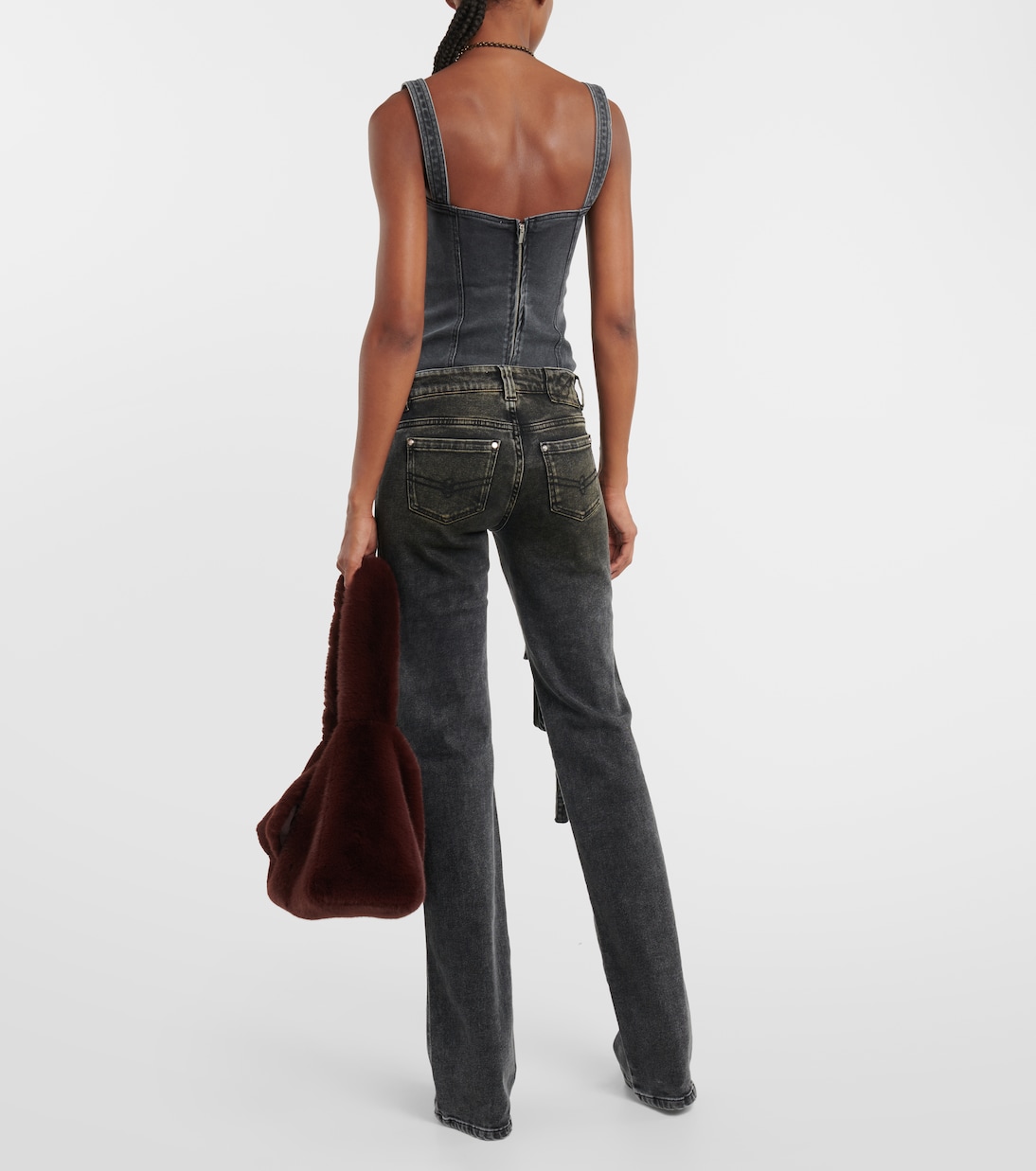 Low-Rise-Cargohose aus Denim | Blumarine