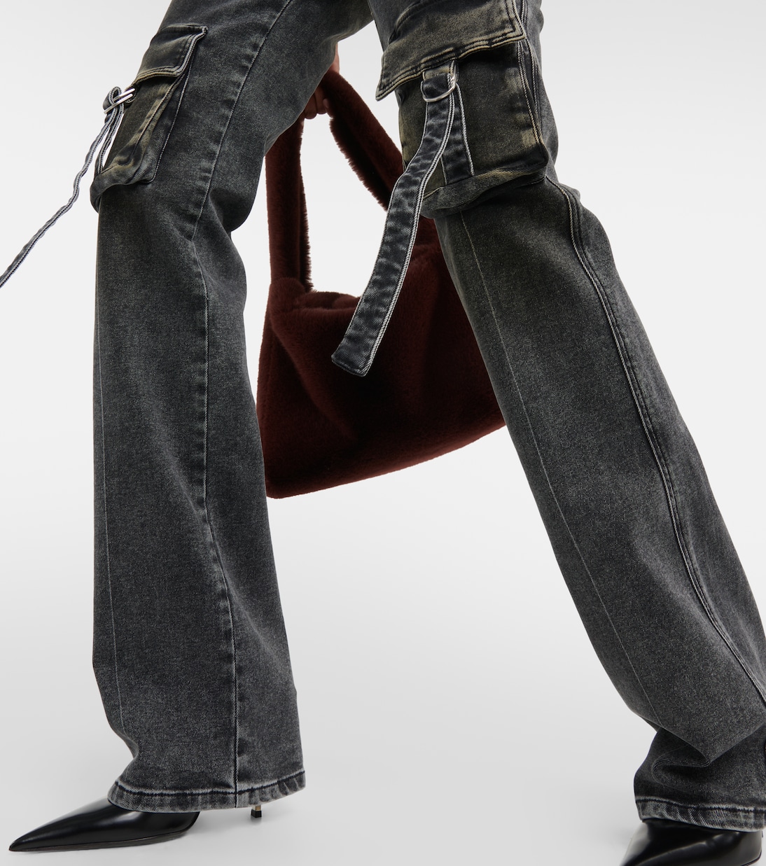 Low-Rise-Cargohose aus Denim | Blumarine