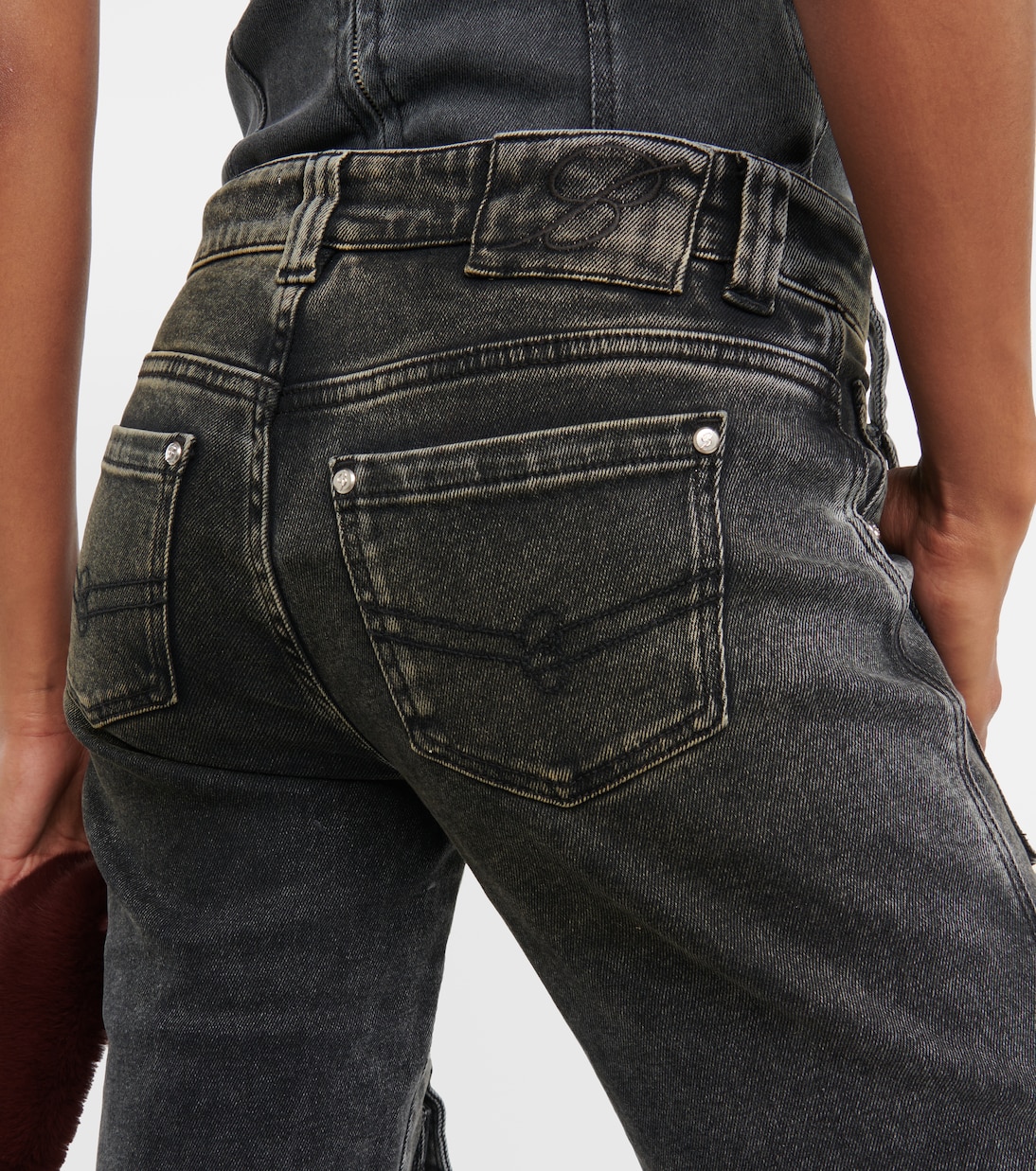 Low-Rise-Cargohose aus Denim | Blumarine