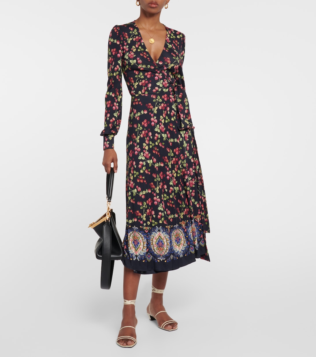 Printed jersey wrap dress | Etro