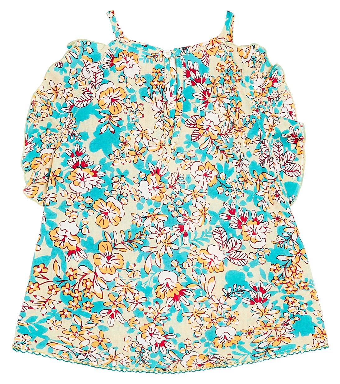 Alida floral ruffled top | Poupette St Barth Kids