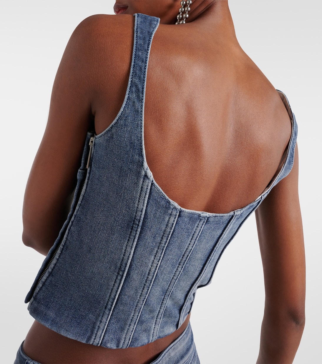 Bustier-Top aus Denim | Off-White