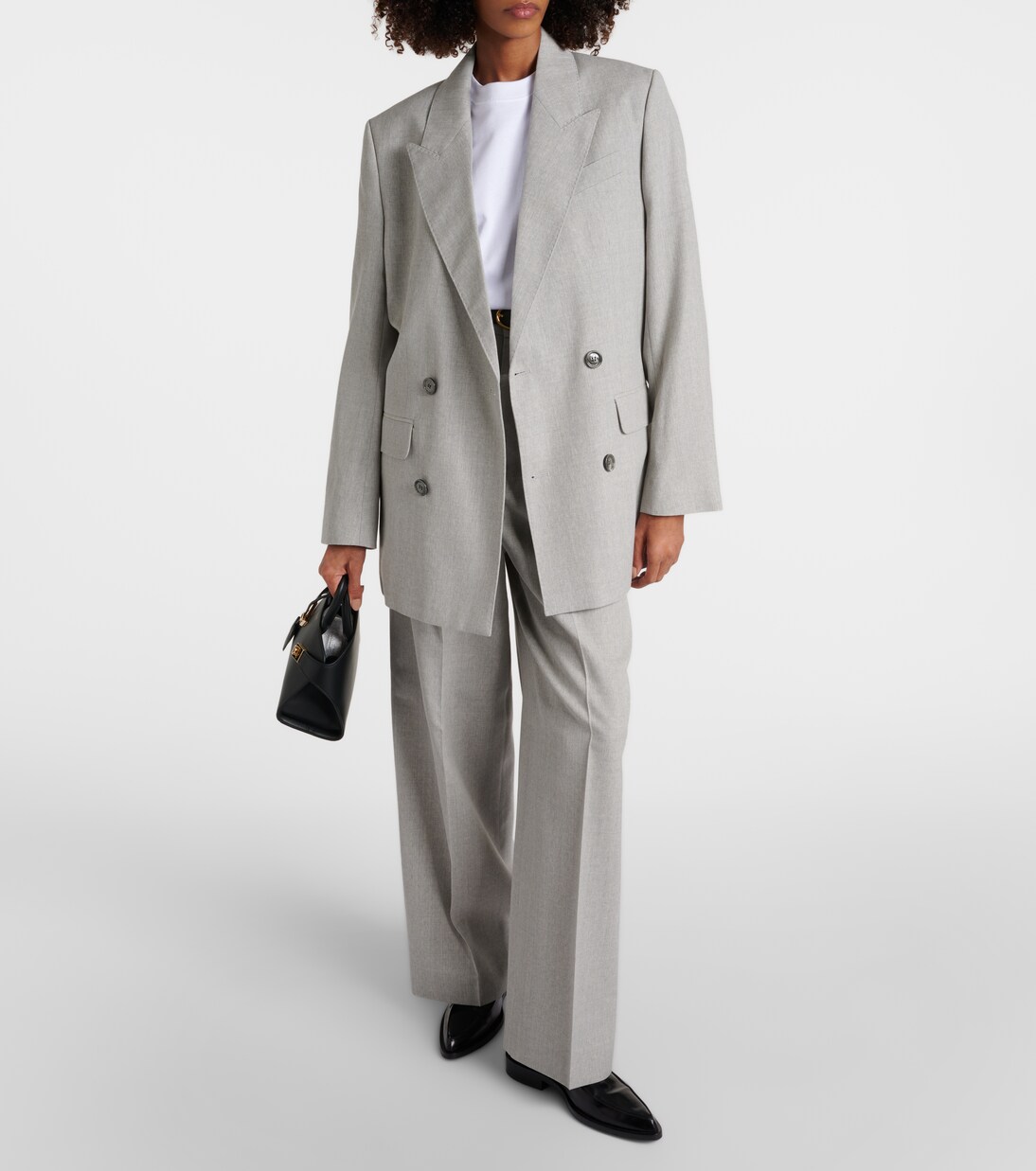 Pantalon ample à taille haute en laine | Ami Paris