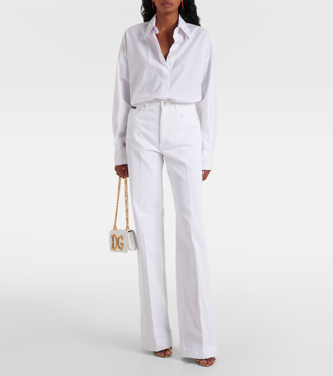 Besticktes Hemd aus Baumwollpopeline | Dolce&Gabbana