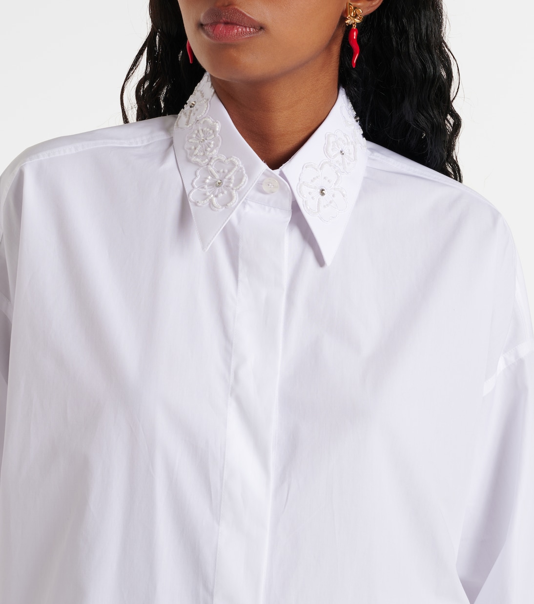 Besticktes Hemd aus Baumwollpopeline | Dolce&Gabbana