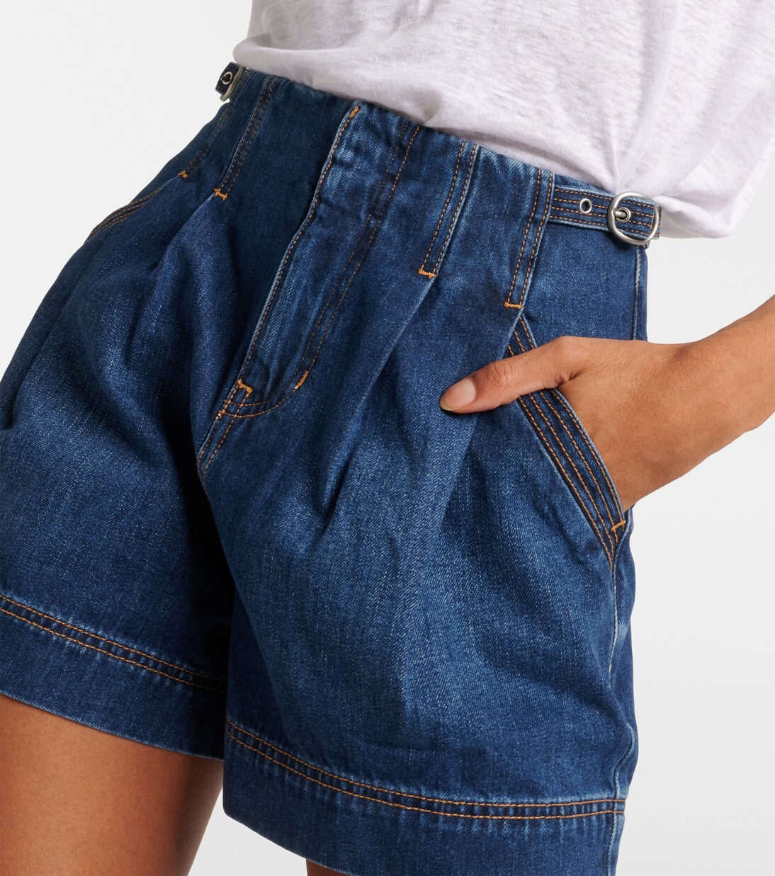 Short Jaffe à taille haute en jean | Veronica Beard