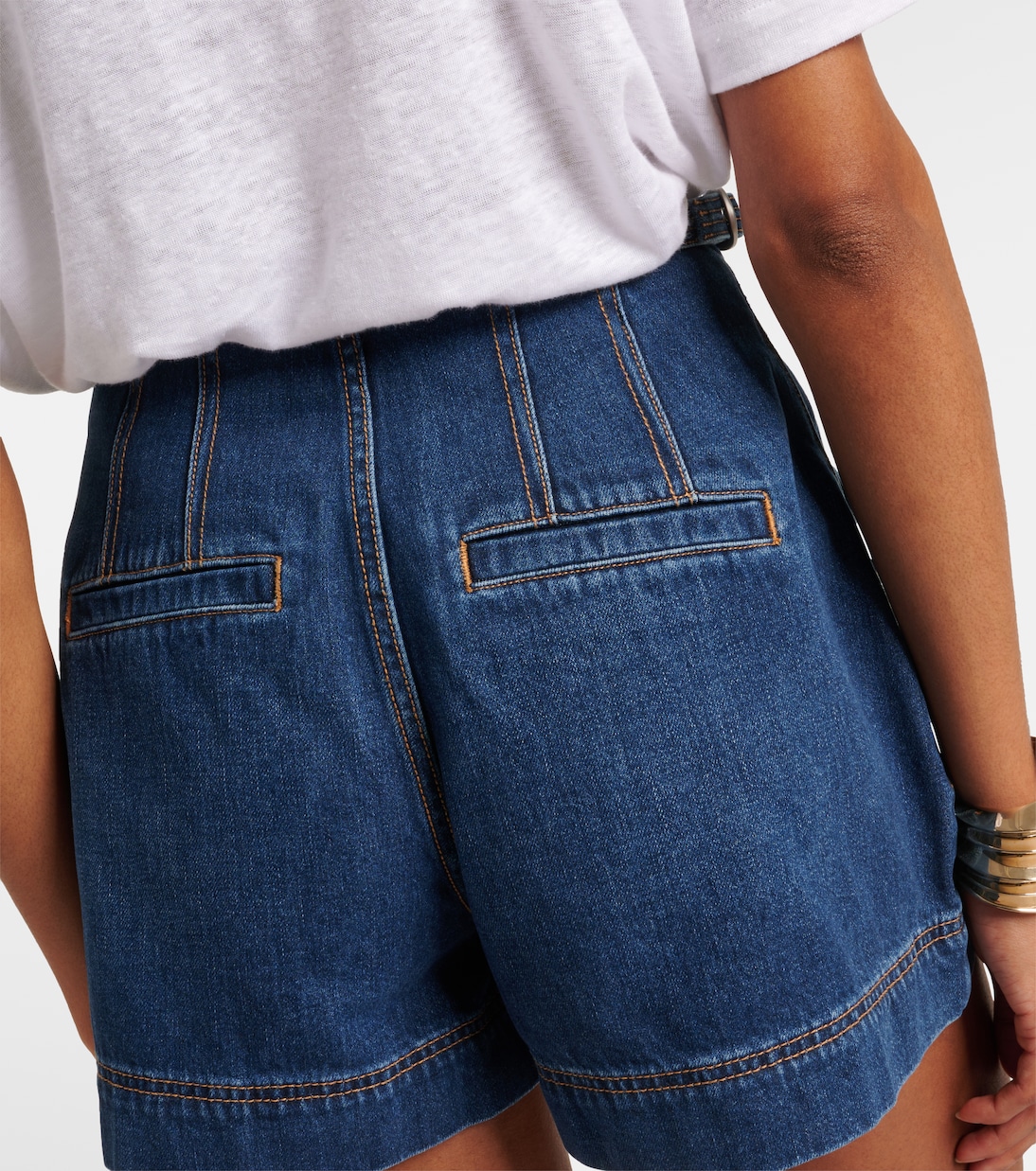 Short Jaffe à taille haute en jean | Veronica Beard