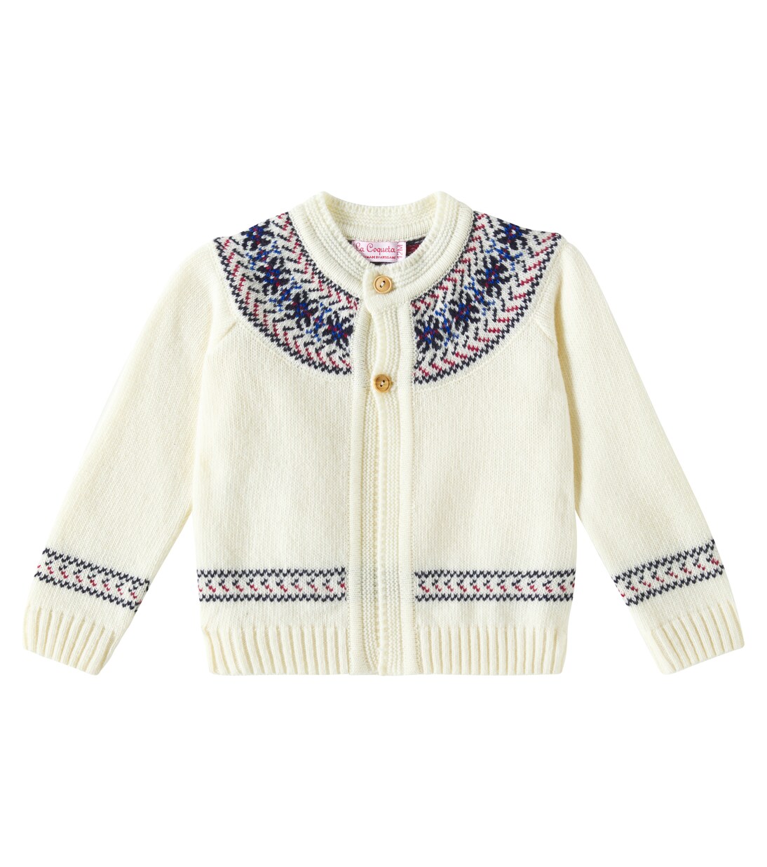 Baby Fair Isle wool-blend cardigan | La Coqueta