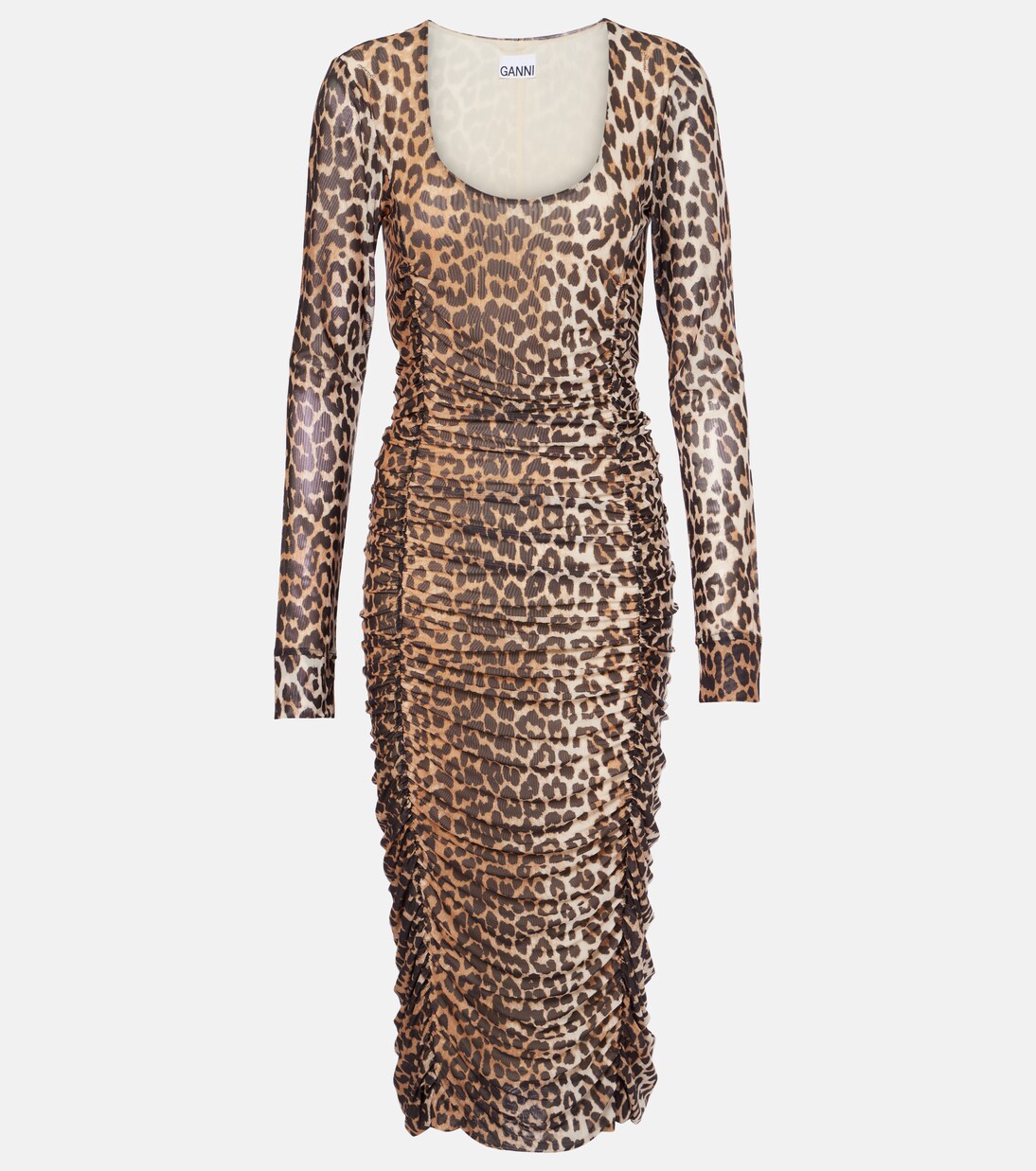 Abito midi in mesh con stampa | Ganni