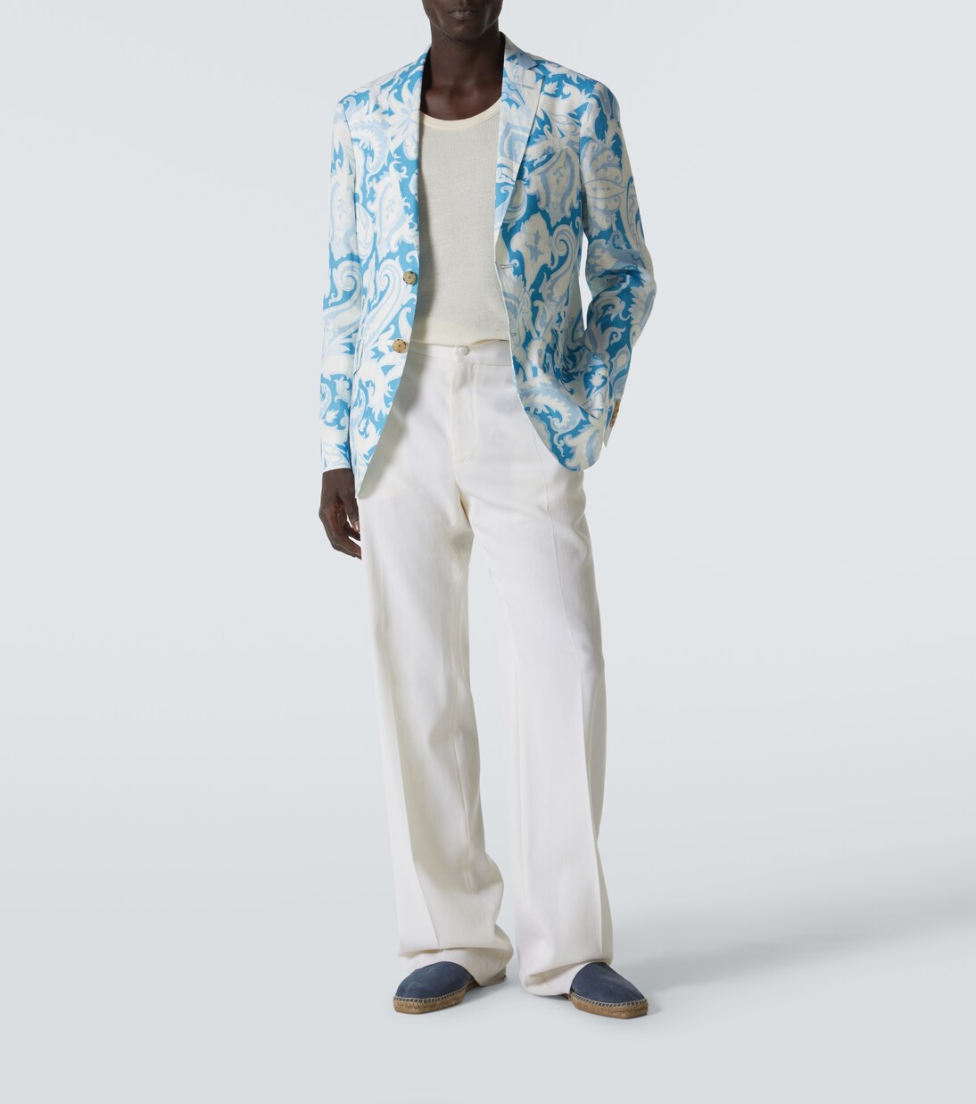 Printed single-breasted cotton blazer | Etro