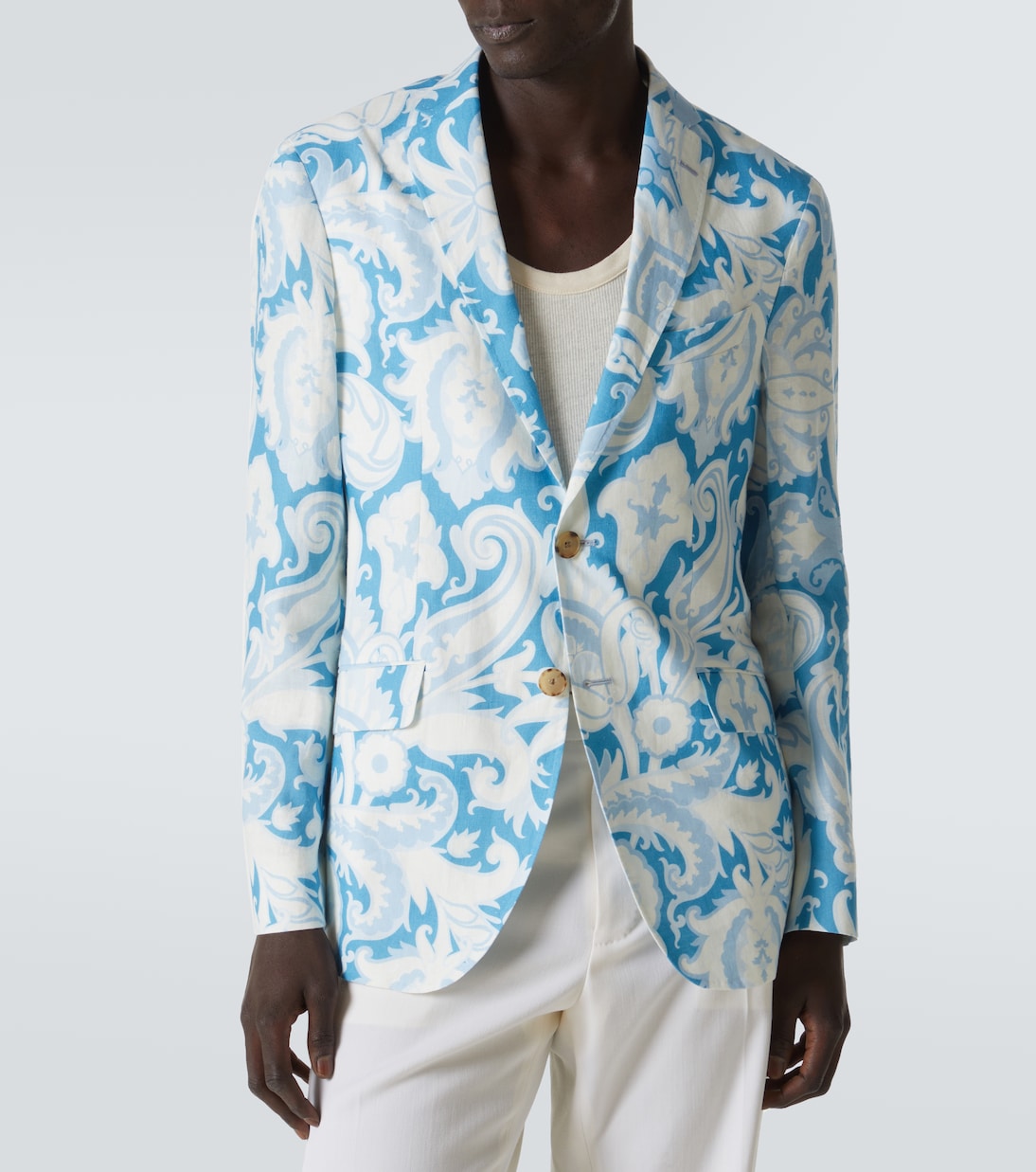 Printed single-breasted cotton blazer | Etro