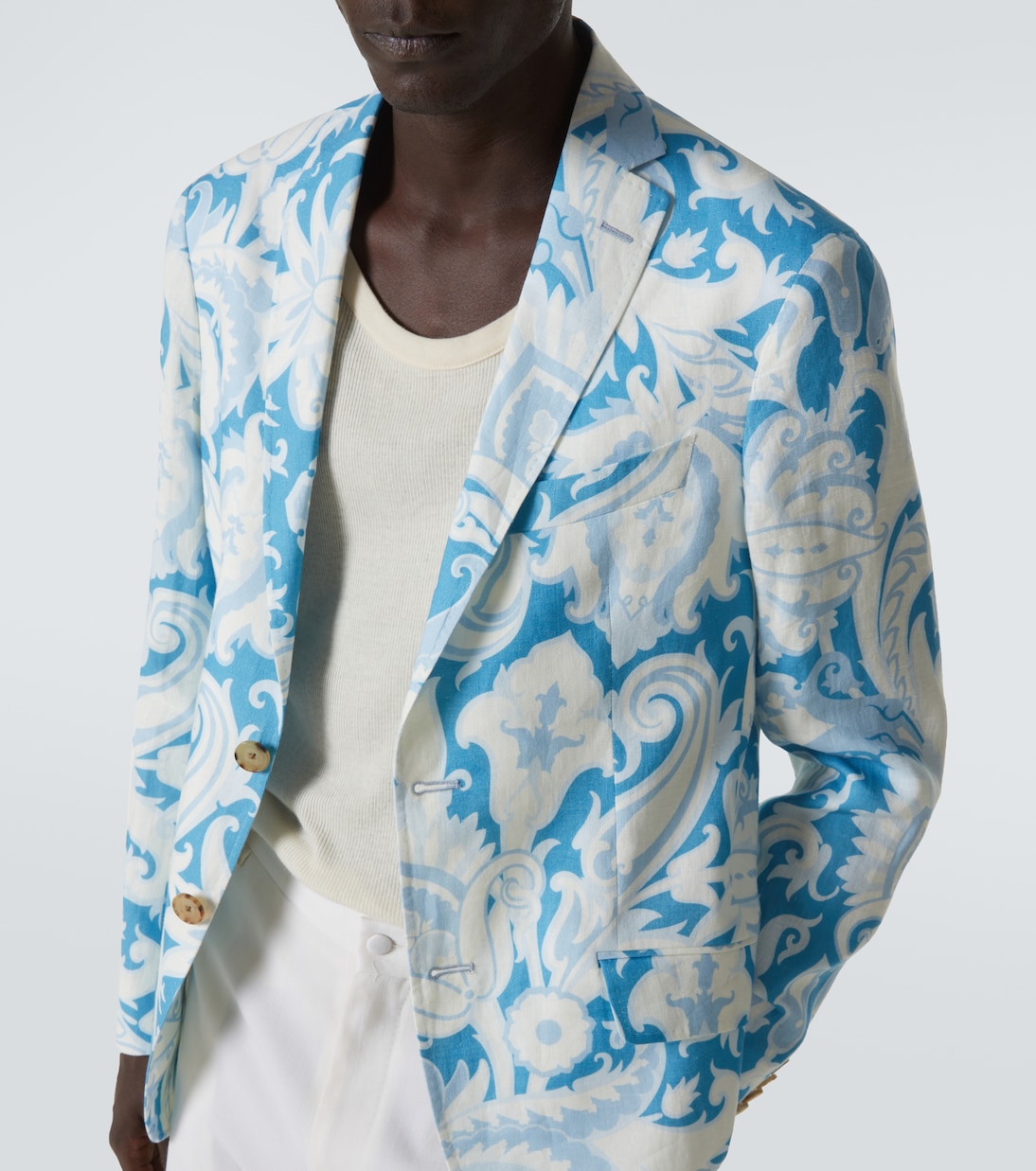 Printed single-breasted cotton blazer | Etro