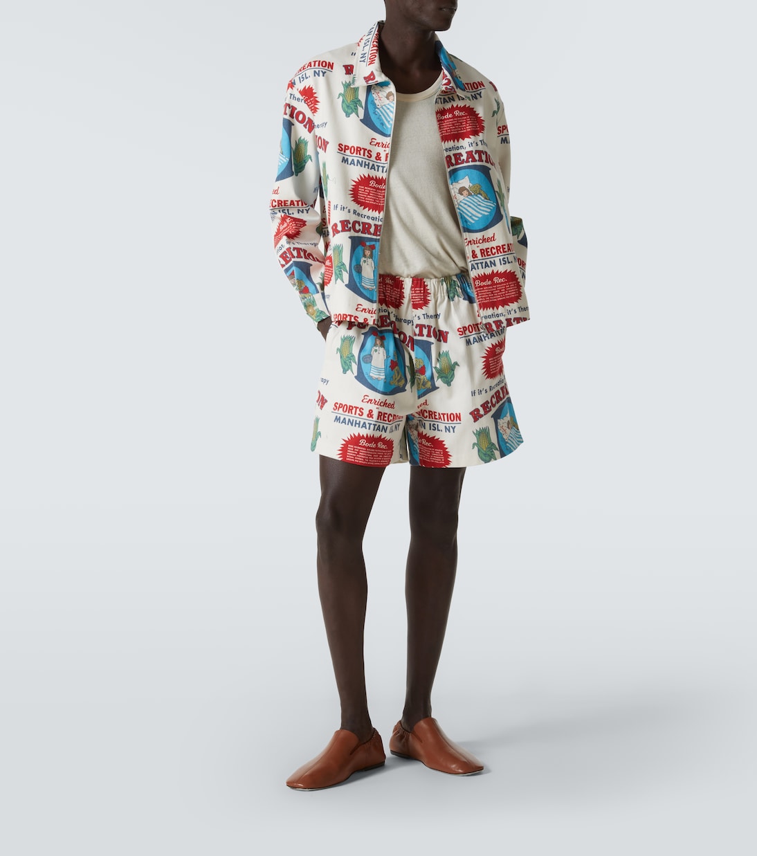 Enrichment cotton printed shorts | Bode