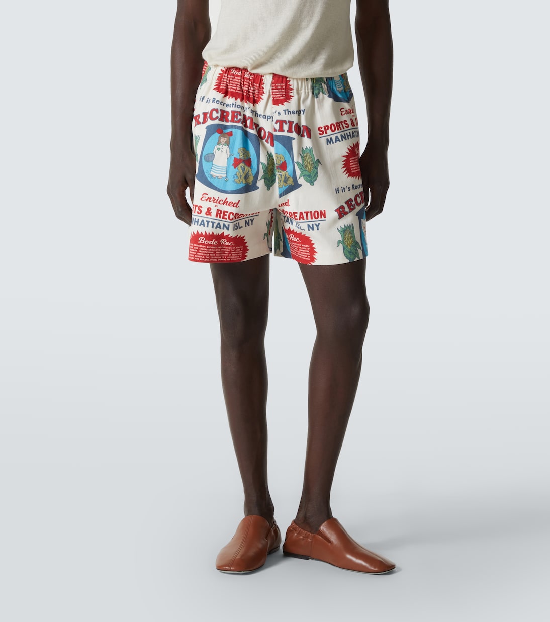 Enrichment cotton printed shorts | Bode
