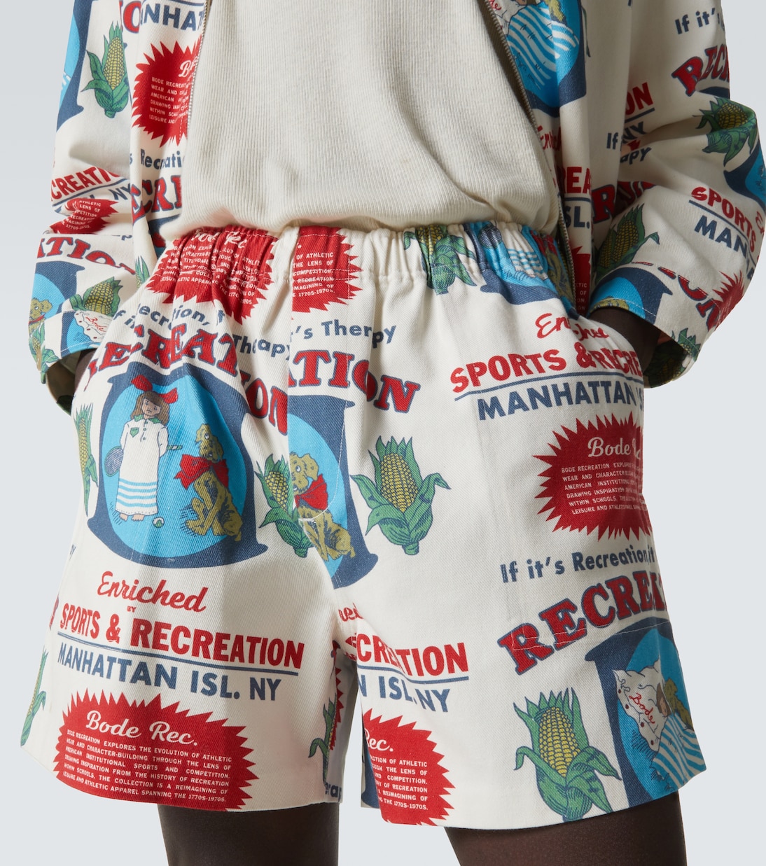 Enrichment cotton printed shorts | Bode