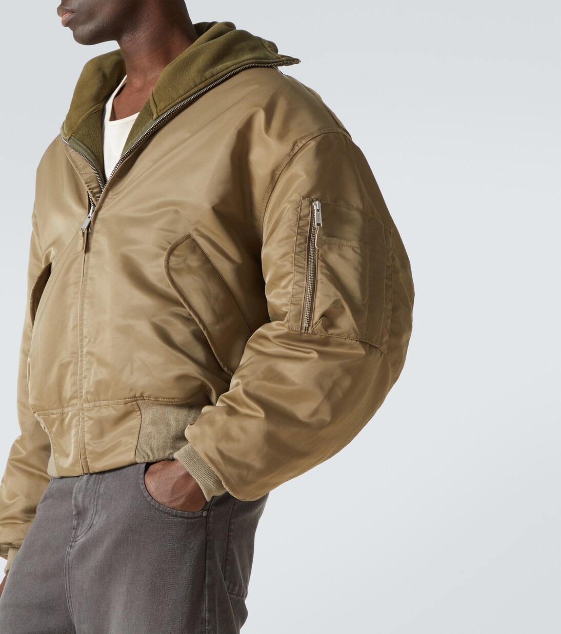 Broad smocked bomber jacket | Entire Studios