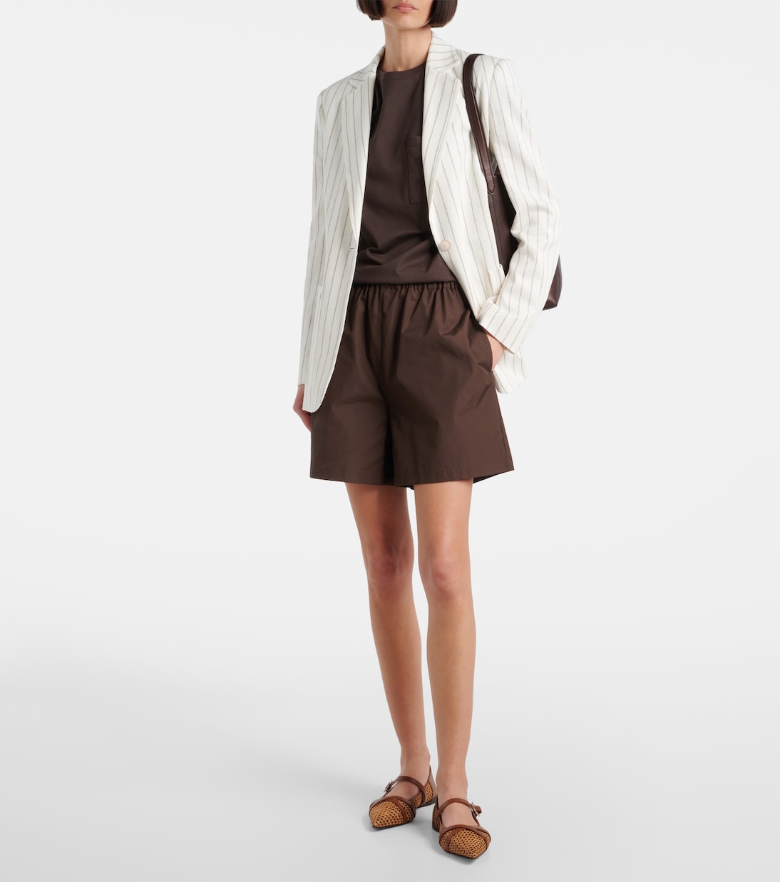 Ballerines Mary Jane en raphia et cuir | Max Mara