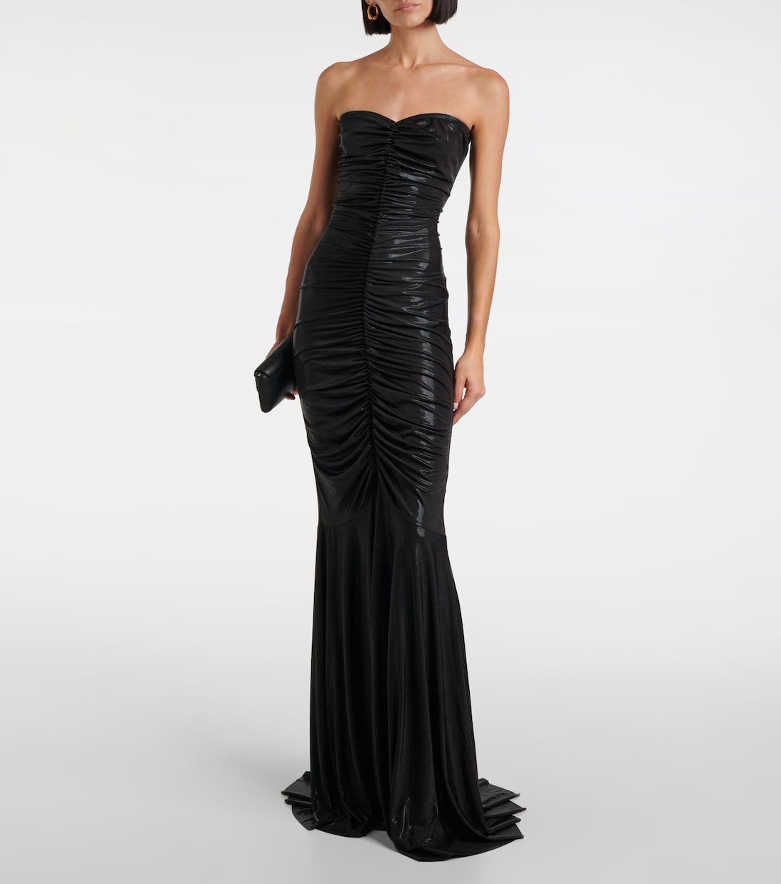Ruched lamé gown | Norma Kamali