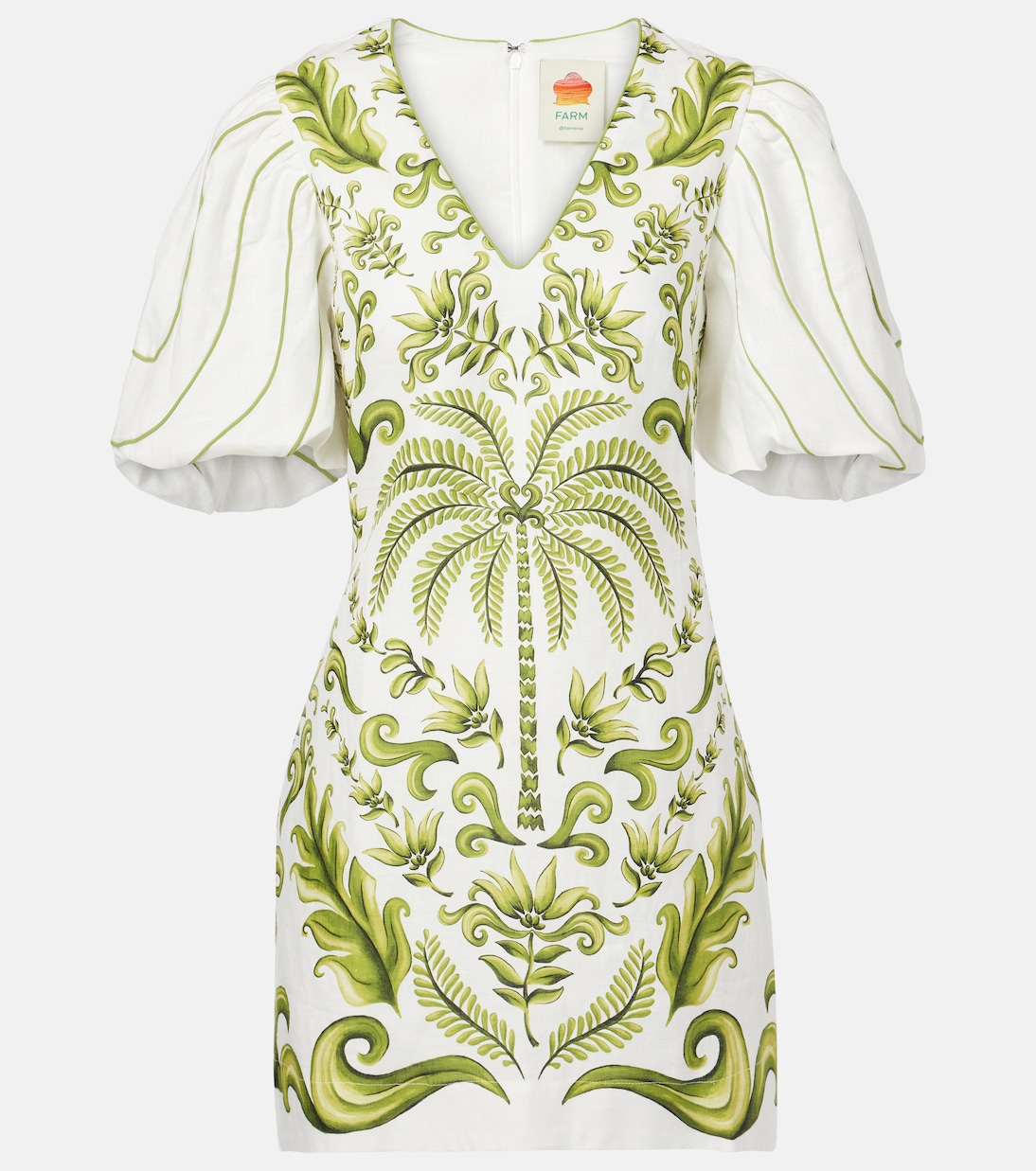 Robe Milani Off-White imprimée en lin | Farm Rio