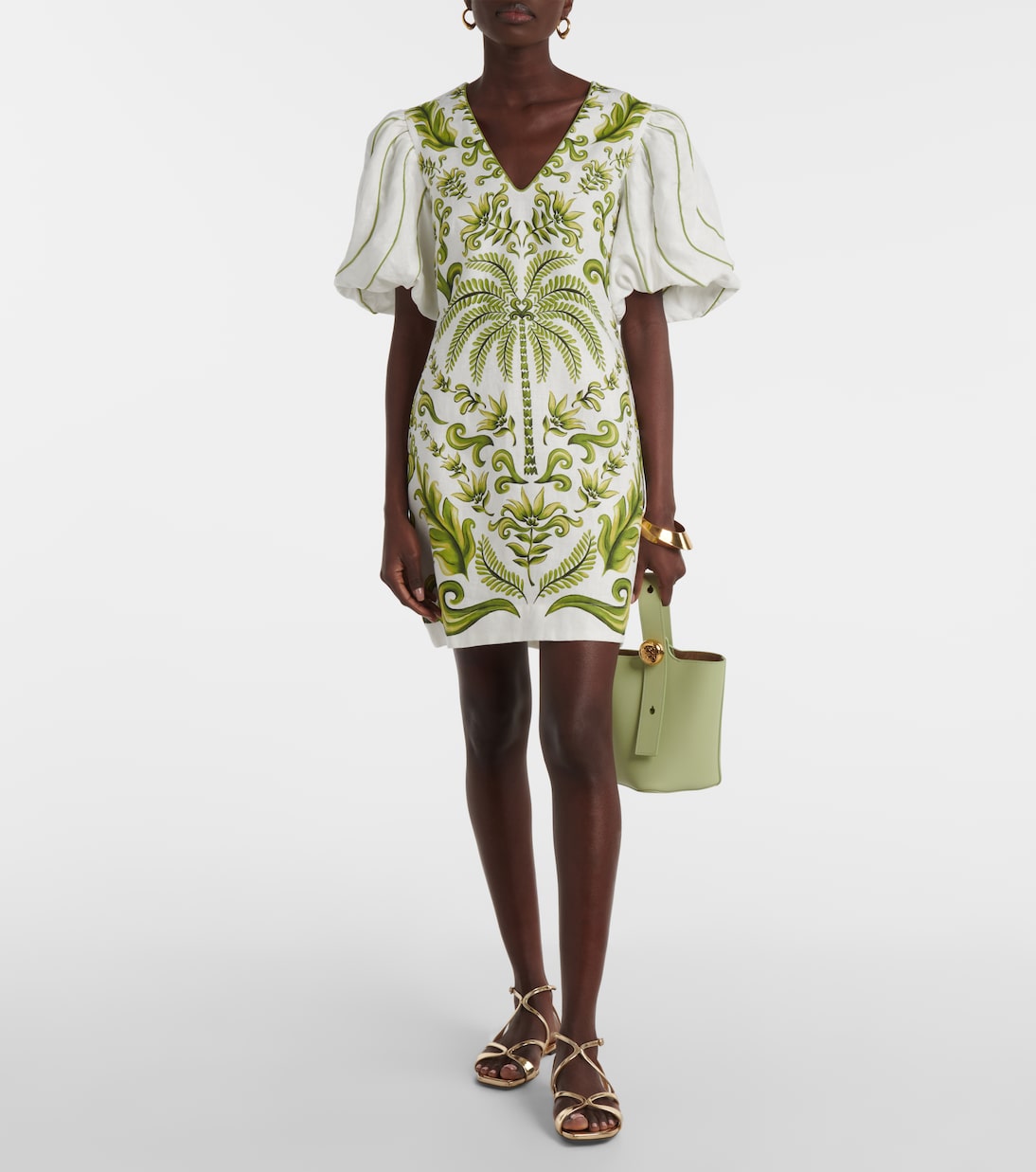 Robe Milani Off-White imprimée en lin | Farm Rio