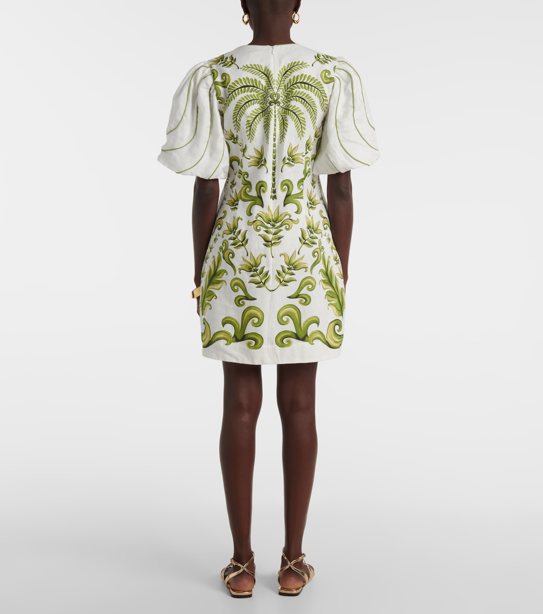 Robe Milani Off-White imprimée en lin | Farm Rio