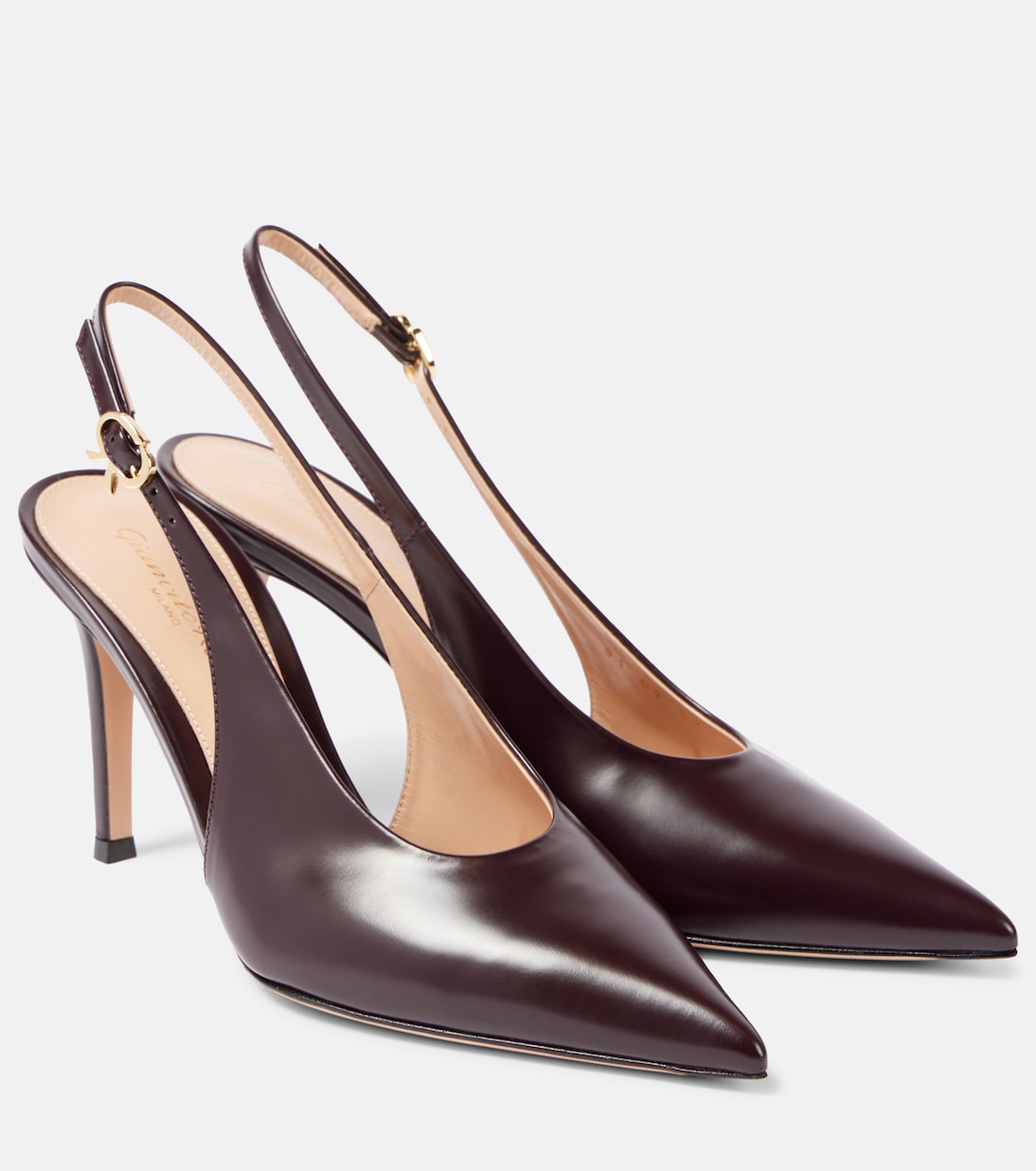 Robbie 85 patent leather slingback pumps | Gianvito Rossi