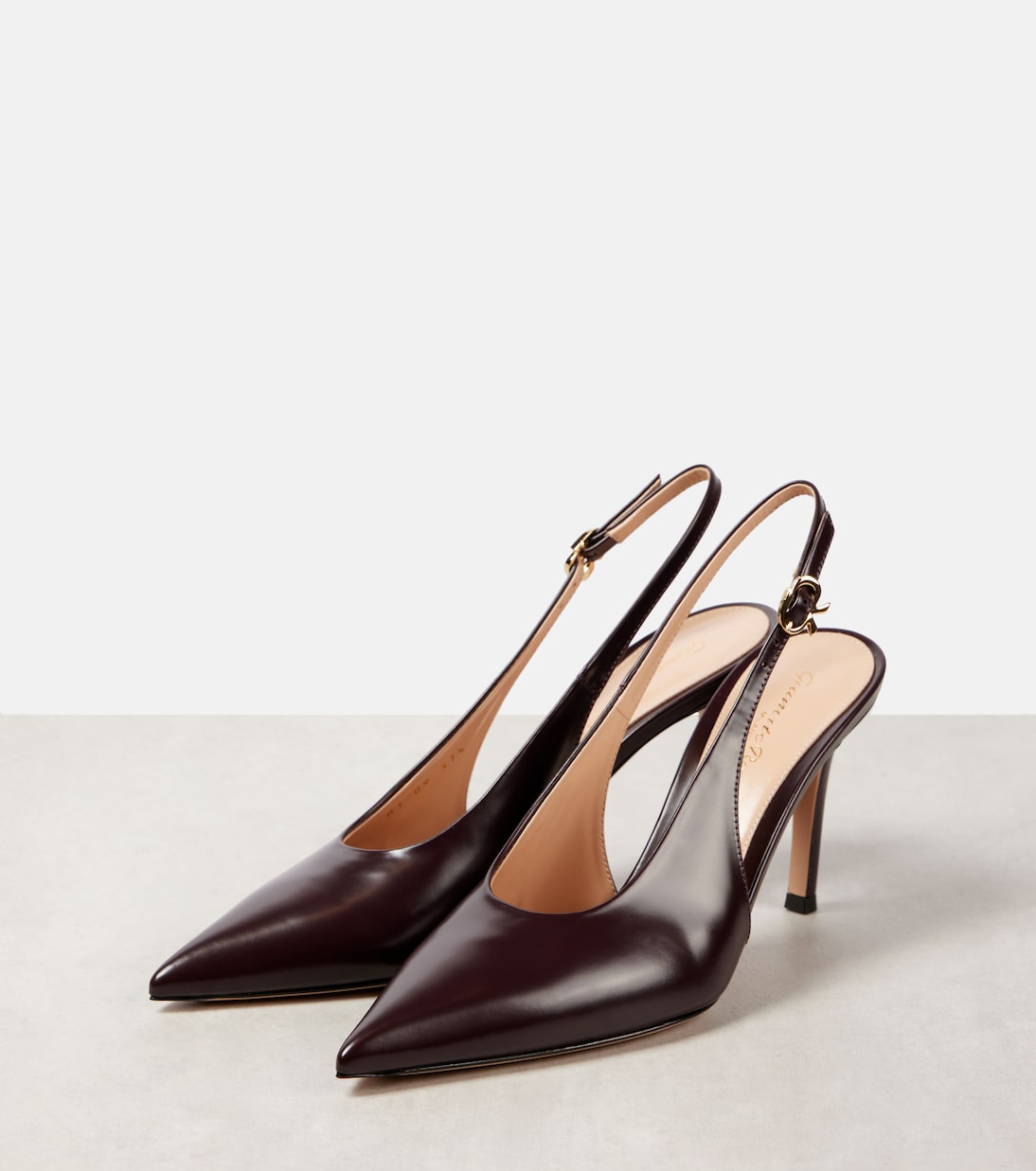 Robbie 85 patent leather slingback pumps | Gianvito Rossi