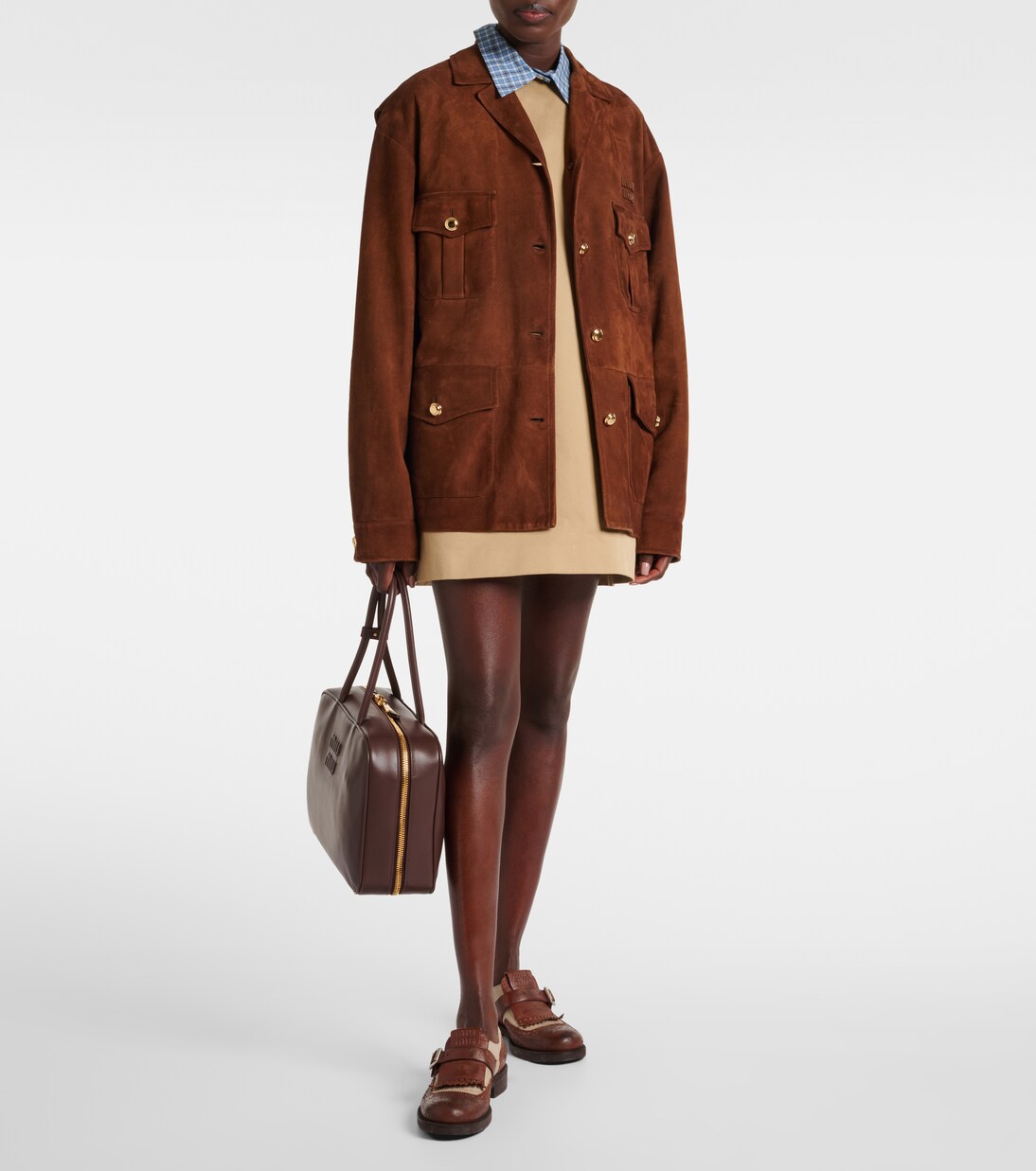 Beau Large leather tote bag | Miu Miu