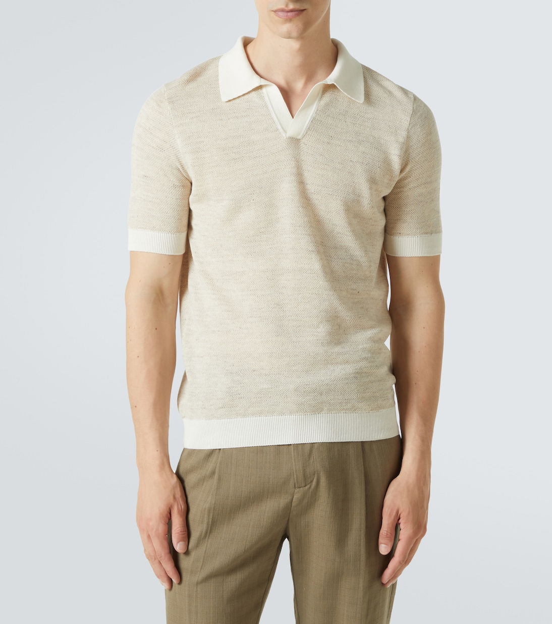 Cotton-blend polo shirt | Thom Sweeney